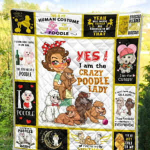 Poodle Crazy Poodle Quilt Blanket DHC31121306TD , 50 x 60 Inch, Quilt Bed Set