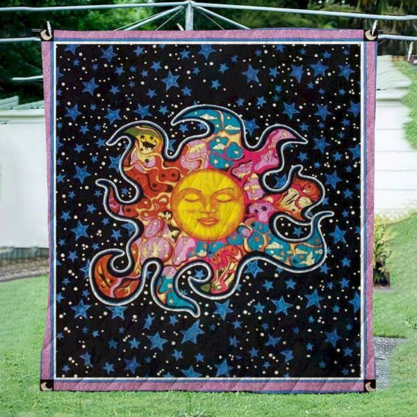 Hippie Sun Cld270661 Quilt Blanket , 50 X 60 Inch, Quilt Bed Set