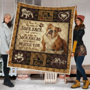 Quilt Blanket Dogs English Bulldog Beside You Dhc09121269Dd , 50 x 60 Inch, Quilt Bed Set