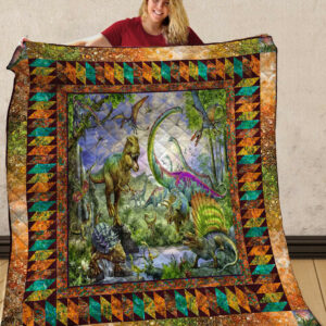 Dinosaur Quilt Blanket C9B060602VV , 50 x 60 Inch, Quilt Bed Set