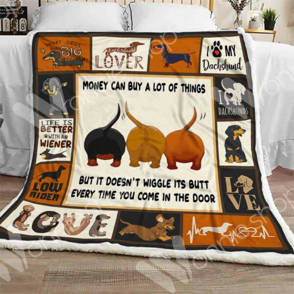 Dachshund Dog Sherpa Quilt Blanket Dhc0102456Td , 50 X 60 Inch, Quilt Bed Set