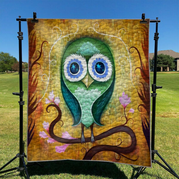 Little Owl Colorful Art Ni2410026Dt Quilt Blanket , 50 X 60 Inch, Quilt Bed Set