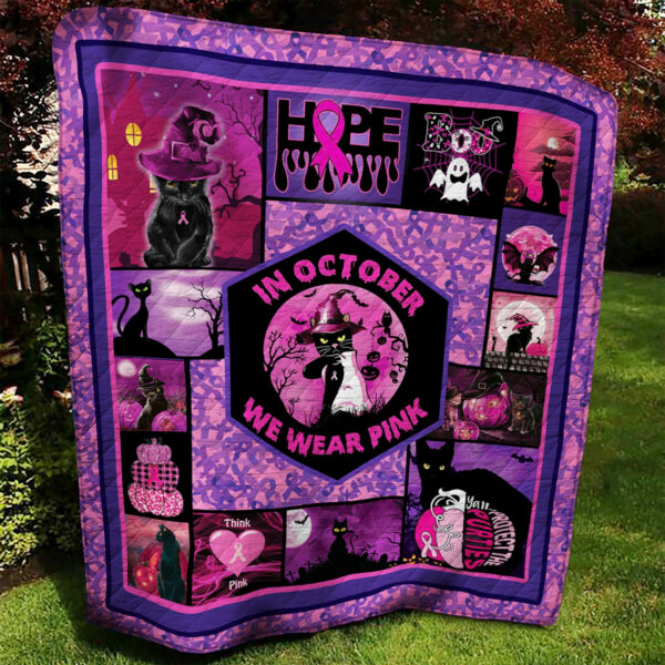 Black Cat Breast Cancer Aaa100901Ta Quilt Blanket , 50 X 60 Inch, Quilt Bed Set