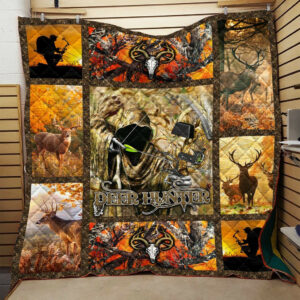 Deer Hunting Quilt Blanket DHC311243VT , 50 x 60 Inch, Quilt Bed Set
