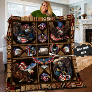Eagle Personalized Quilt Blanket LML100622DT , 50 x 60 Inch, Quilt Bed Set