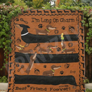 Dachshund Im Long On Charm Quilt Blanket DHC0201201390TD , 50 x 60 Inch, Quilt Bed Set