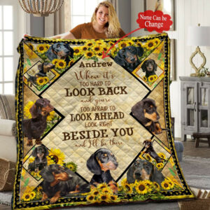 Dachshund Personalized Quilt Blanket HHH050601NH , 50 x 60 Inch, Quilt Bed Set