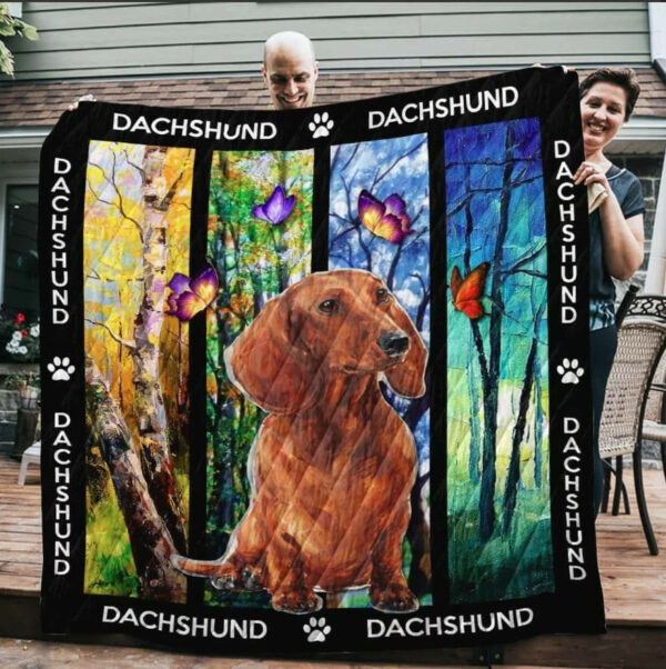 Dachshund Dachshund And Butterfly Quilt Blanket Dhc31121771Td , 50 X 60 Inch, Quilt Bed Set