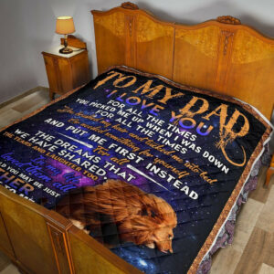 Daughter To Dad Quilt Blanket DHC02011577DD , 50 x 60 Inch, Quilt Bed Set
