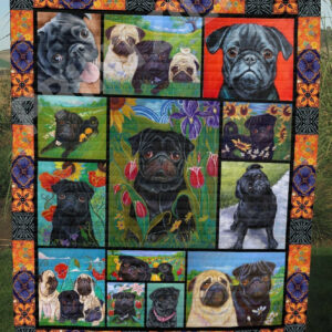 Pug Cute Black Pug GS-CL-DT3006 Quilt Blanket , 50 x 60 Inch, Quilt Bed Set