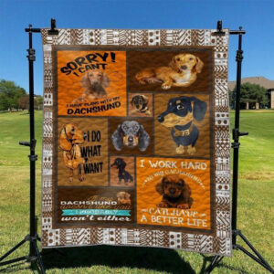 Dachshund I Do What My Dog Want Quilt Blanket Dhc03011416Dd , 50 x 60 Inch, Quilt Bed Set