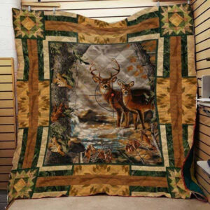 Deer Hunting Quilt Blanket DHC05021022TD , 50 x 60 Inch, Quilt Bed Set