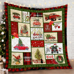 Pickup Truck Merry Christmas HHC121142TH Quilt Blanket , 50 x 60 Inch, Quilt Bed Set