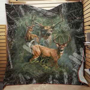 Deer Hunting Quilt Blanket DHC1102496TD , 50 x 60 Inch, Quilt Bed Set