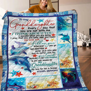 Dolphin Quilt Blanket C9B120604PT , 50 x 60 Inch, Quilt Bed Set