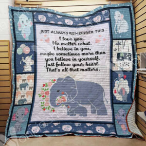 Elephant Mom Quilt Blanket DHC06021314TD , 50 x 60 Inch, Quilt Bed Set
