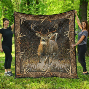 Deer Hunting LTA191157DA Quilt Blanket , Quilt Bed Set Size Single, Twin, Full, Queen, King, Super King