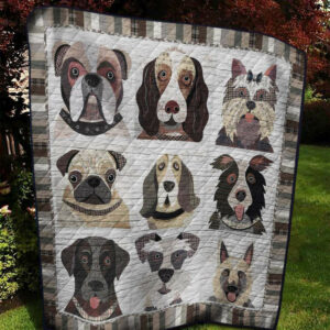 Dog QV150512 Quilt Blanket , Quilt Bed Set Size Single, Twin, Full, Queen, King, Super King