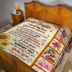 To My Daughter Quilt Blanket DHC02011399DD , 50 x 60 Inch, Quilt Bed Set