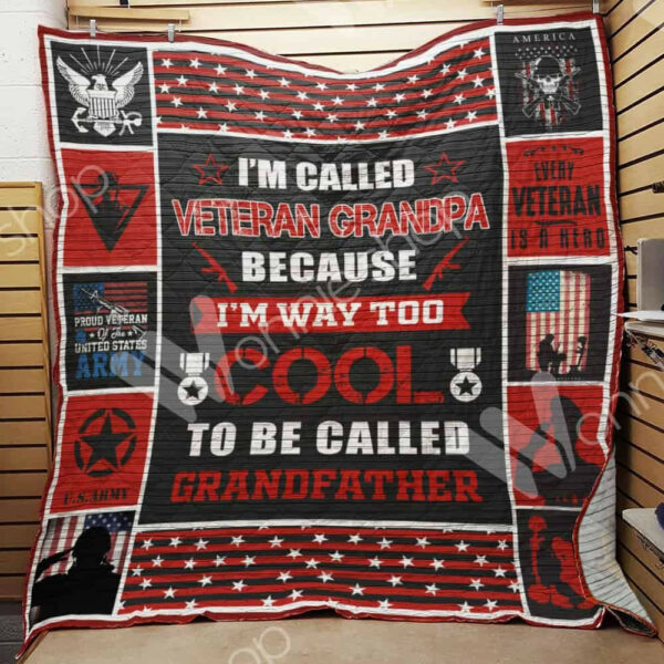 Veteran Grandpa Quilt Blanket Dhc1102258Td , 50 X 60 Inch, Quilt Bed Set