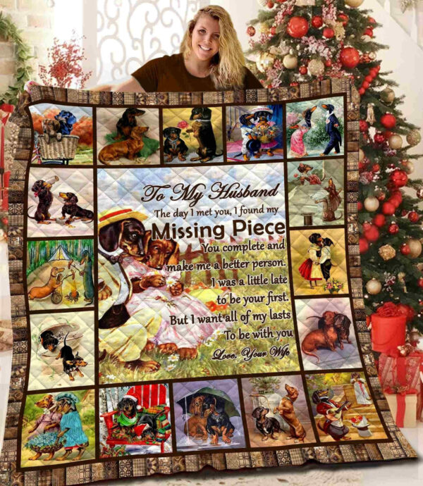 Dachshund To My Husband Quilt Blanket Bbb091201Nb , 50 X 60 Inch, Quilt Bed Set