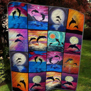 Dolphin Quilt Blanket DHC13122962VT , Quilt Bed Set Size Single, Twin, Full, Queen, King, Super King