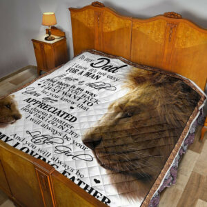 Daughter To Dad Quilt Blanket DHC02011616DD , 50 x 60 Inch, Quilt Bed Set