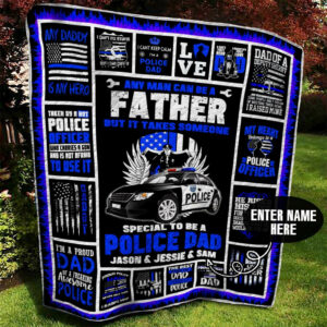 Police Dad Personalized Quilt Blanket BBB090612SM , 50 x 60 Inch, Quilt Bed Set