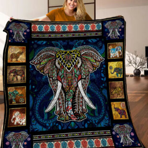 Elephant Mandala Quilt Blanket C9B300504NA , 50 x 60 Inch, Quilt Bed Set