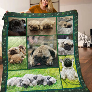 Pug Dog Quilt Blanket C9B300505NA , 50 x 60 Inch, Quilt Bed Set
