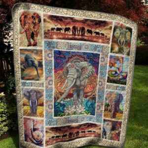 Elephant Hippie And Elephant Quilt Blanket DHC3112615TD , 50 x 60 Inch, Quilt Bed Set