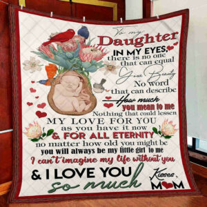 Daughter Blanket, To My Daughter Blanket, How Much You Mean To Me Quilt Blanket, 50 x 60 inch, Sherpa Blanket