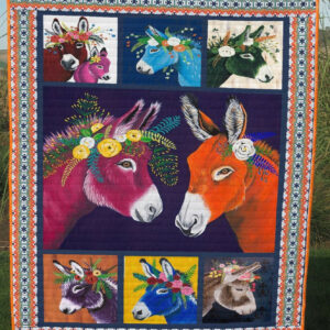 Donkey Colorful Floral Donkey Quilt Blanket Dhc04011525Dd , 50 x 60 Inch, Quilt Bed Set