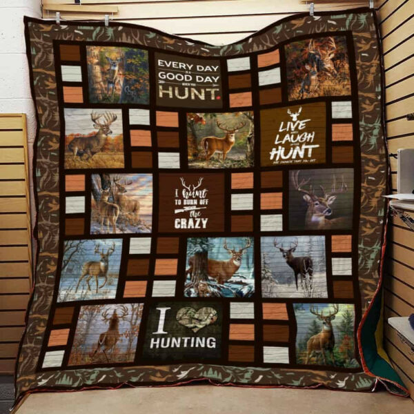 Deer Hunting Quilt Blanket Dhc0502832Td , 50 X 60 Inch, Quilt Bed Set
