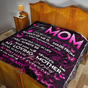 Daughter To Mom Quilt Blanket DHC02011161DD , 50 x 60 Inch, Quilt Bed Set