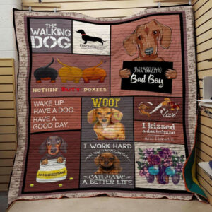 Dachshund The Walking Dog Quilt Blanket DHC3112363TD , 50 x 60 Inch, Quilt Bed Set