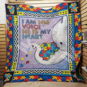 Elephant Autism Quilt Blanket DHC11021038TD , 50 x 60 Inch, Quilt Bed Set