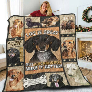 Dachshund Dont Put Your Hand Up Quilt Blanket Christmas Christmas Gifts Merry Christmas Holiday Gifts Gift Dhc03011197Dd , 50 x 60 Inch, Quilt Bed Set