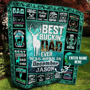 December Bucking Dad Personalized Quilt Blanket BBB300522SM , 50 x 60 Inch, Quilt Bed Set