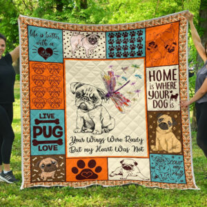 Pug Quilt Blanket DHC13123926VT , 50 x 60 Inch, Quilt Bed Set