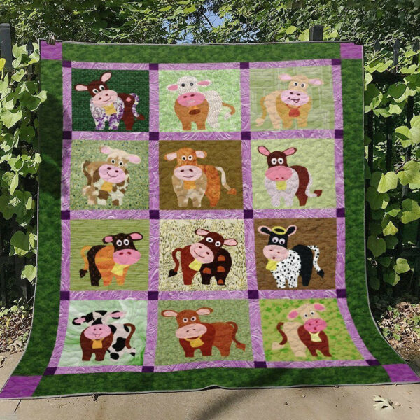 Cow Tn270613 Quilt Blanket , 50 X 60 Inch, Quilt Bed Set