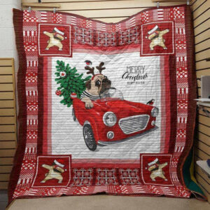 Pug Happy Noel With Your Pug Quilt Blanket Dhc03011349Dd , 50 x 60 Inch, Quilt Bed Set