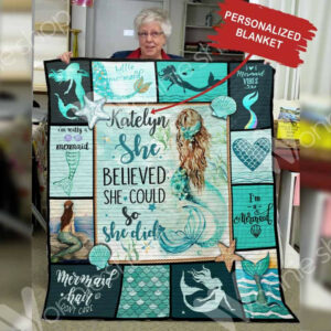 Personalized Mermaid Quilt Blanket DHC0602835TD , 50 x 60 Inch, Quilt Bed Set
