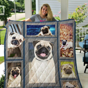 Pug Hey I Am Here Quilt Blanket Dhc03011619Dd , 50 x 60 Inch, Quilt Bed Set