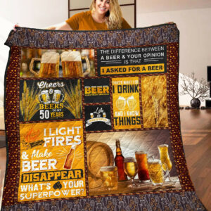Beer Quilt Blanket C9B030311MI , 50 x 60 Inch, Quilt Bed Set