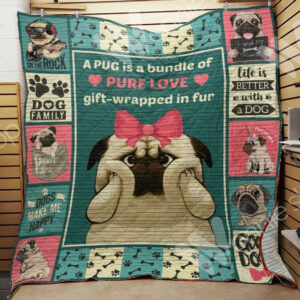 Pug Pug On The Rock Quilt Blanket Christmas Christmas Gifts Merry Christmas Holiday Gifts Gift Dhc03011174Dd , 50 x 60 Inch, Quilt Bed Set