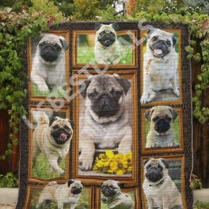 Pug Quilt Blanket DHC13123982VT , 50 x 60 Inch, Quilt Bed Set