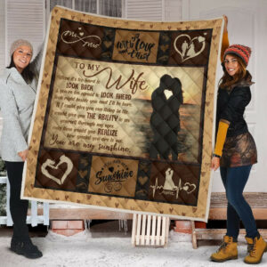 Quilt Blanket Husband And Wife To My Wife You Are My Sunshine Dhc09121264Dd , 50 x 60 Inch, Quilt Bed Set