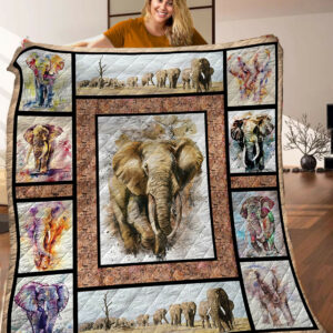 Elephant Quilt Blanket C9B010604NA , 50 x 60 Inch, Quilt Bed Set