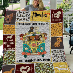 Dachshund Quilt Blanket DHC13121864VT , 50 x 60 Inch, Quilt Bed Set